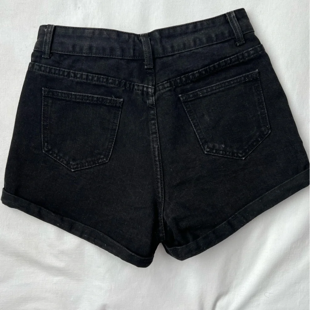 Shein High Waisted Denim Black Jean Shorts Size S
